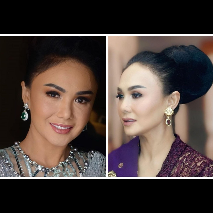 11 Gaya Yuni Shara hadiri kondangan, elegan dengan kebaya