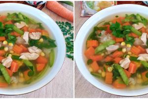 Resep sup ayam jamur daun kelor, menu berkuah cocok buat sahur