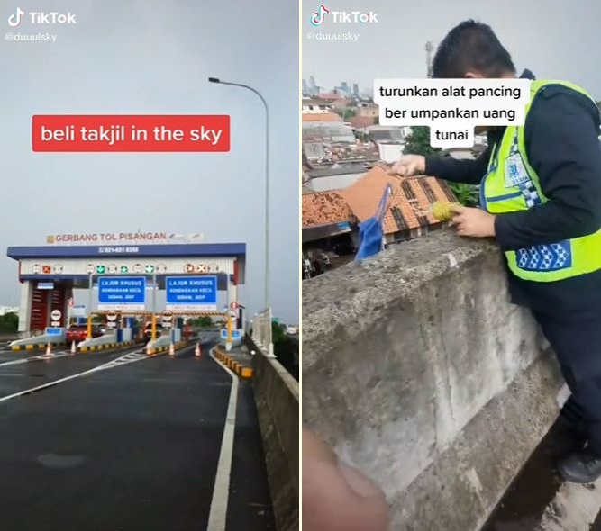 Viral aksi penjaga gerbang tol saat beli takjil, caranya tak terduga