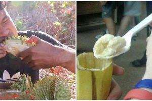 11 Potret kocak orang makan buah, aksinya bikin ngelus dada