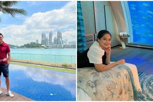 11 Potret Titi Kamal liburan ke Singapura, nginep di hotel bawah laut