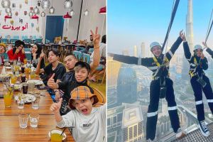 11 Potret keluarga Halilintar liburan di Dubai, coba wahana menantang