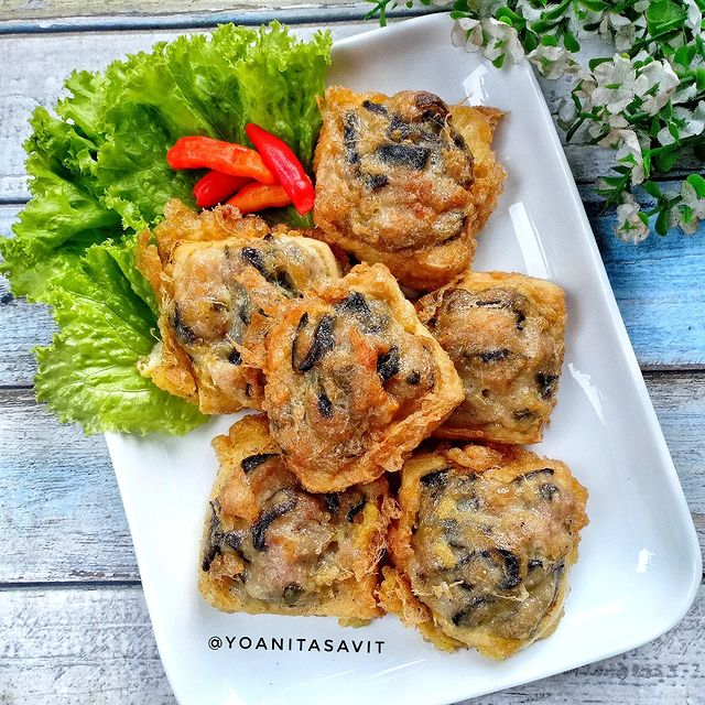 Resep tahu goreng isi ayam jamur, enaknya bikin ketagihan