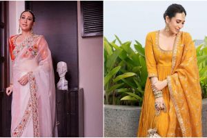 9 Pesona Karisma Kapoor hadiri kondangan, tampil stunning