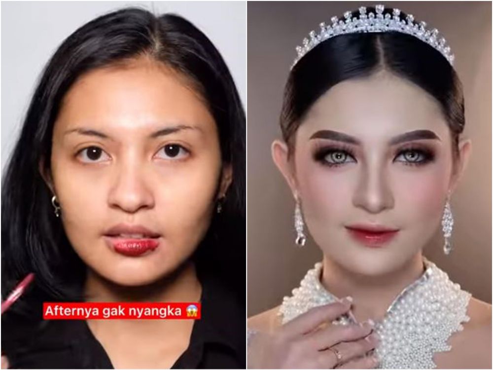 Viral Potret Transformasi Sebelum Sesudah Makeup Dikira Beda Orang