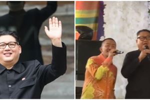 Aksi pria mirip Kim Jong-un sumbang lagu saat kondangan, bikin salfok