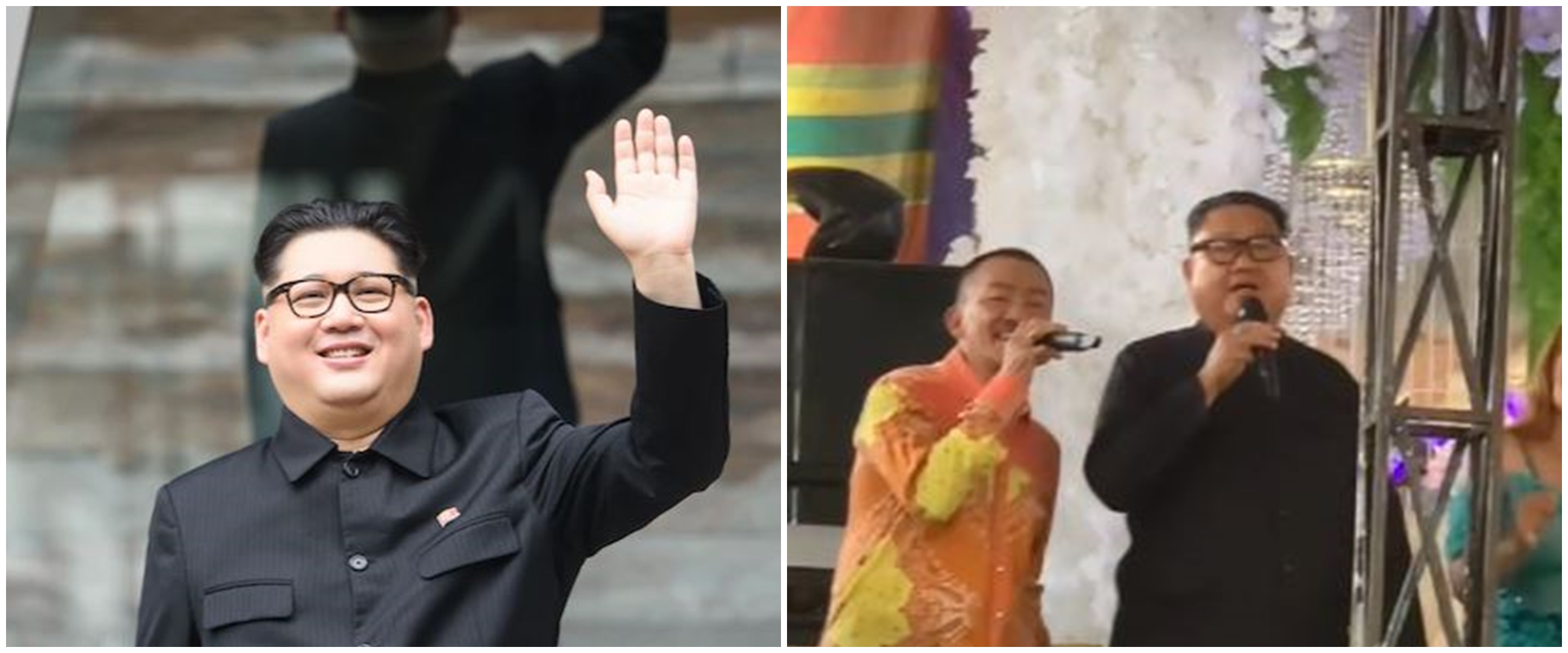Aksi pria mirip Kim Jong-un sumbang lagu saat kondangan, bikin salfok
