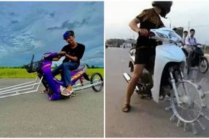 13 Potret nyeleneh modifikasi motor ini bikin geleng-geleng kepala