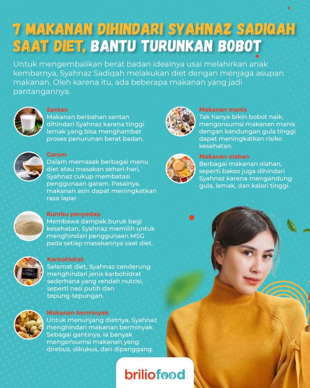 10 Makanan ini dihindari Syahnaz Sadiqah saat diet, pangkas bobot 3 kg