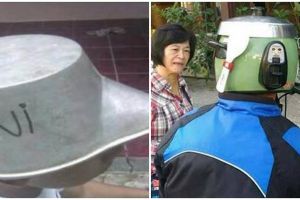 17 Penampakan lucu helm dari peralatan rumah tangga ini nyeleneh abis