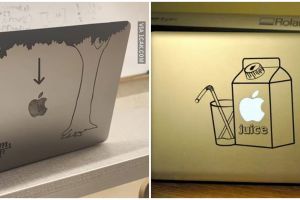 15 Potret stiker nyeleneh di laptop, idenya bikin geleng kepala