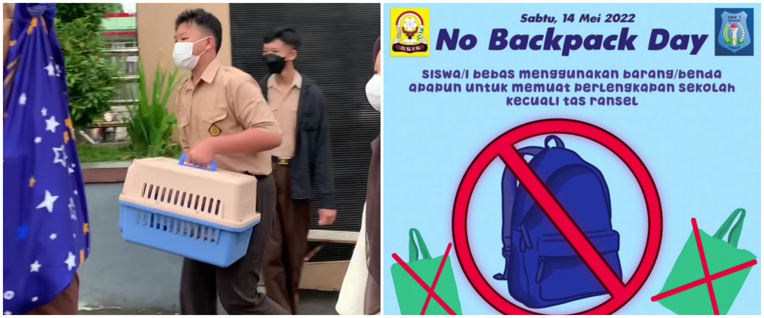 Tren 'hari tanpa ransel', murid SMP bawa barang nyeleneh ke sekolah