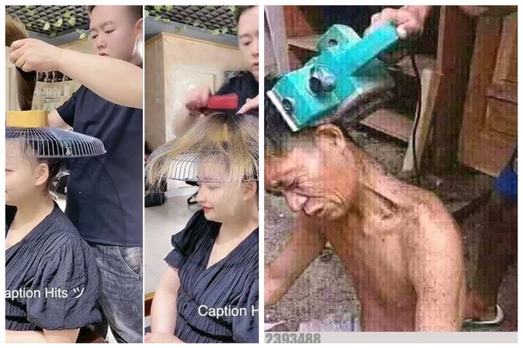 11 Potret cara cukur rambut antimainstream, pakai tutup kipas angin