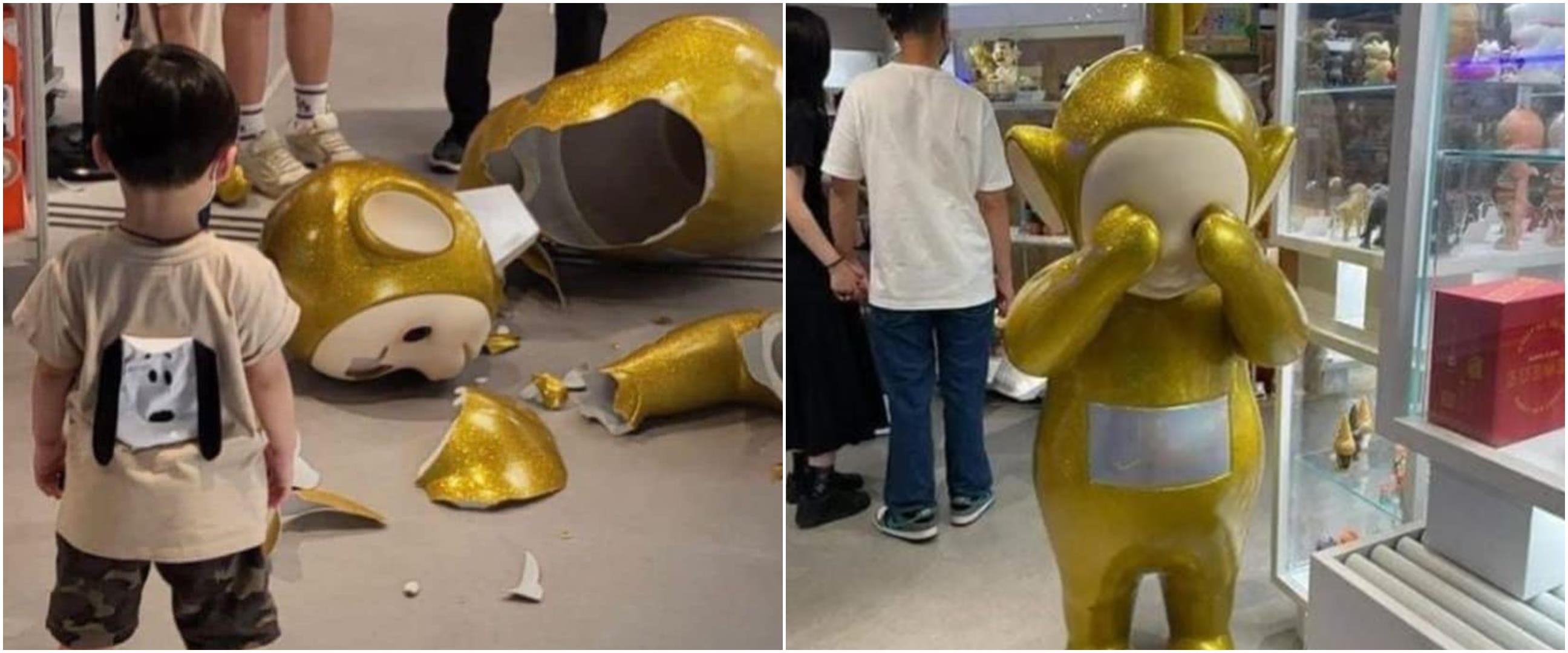 7 Potret patung Lala dipecahkan bocah, harganya bikin syok