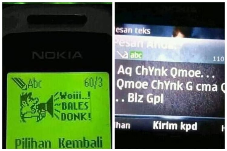 17 Potret lucu SMS di HP jadul, kata-katanya bikin ngakak