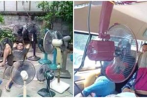 13 Potret kocak orang pakai kipas angin ini bikin nggak habis pikir