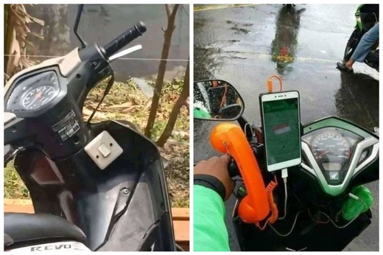 15 Potret barang bekas dipasang pada motor, idenya ada-ada aja