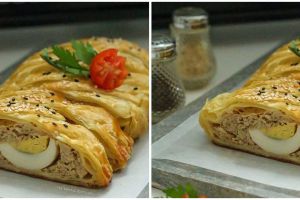 Cara membuat picnic roll isi daging telur, enak dan praktis