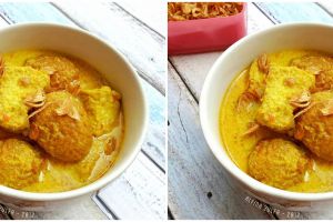 Resep telur tahu bumbu kuning kuah santan, enak, gurih, dan kental