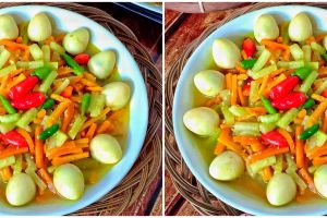 Resep acar kuning timun telur puyuh, enak dan mudah dibuat