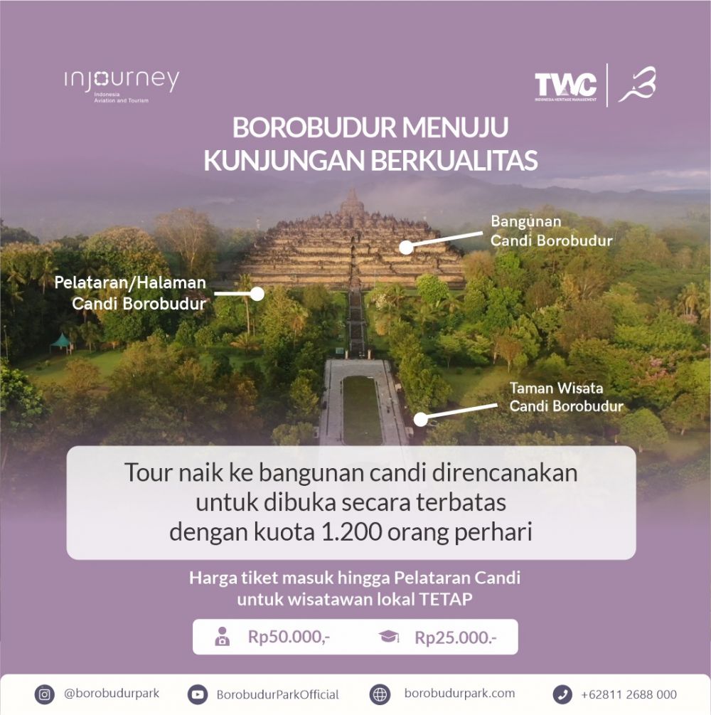 Klarifikasi pengelola candi soal tiket Borobudur Rp 750 ribu