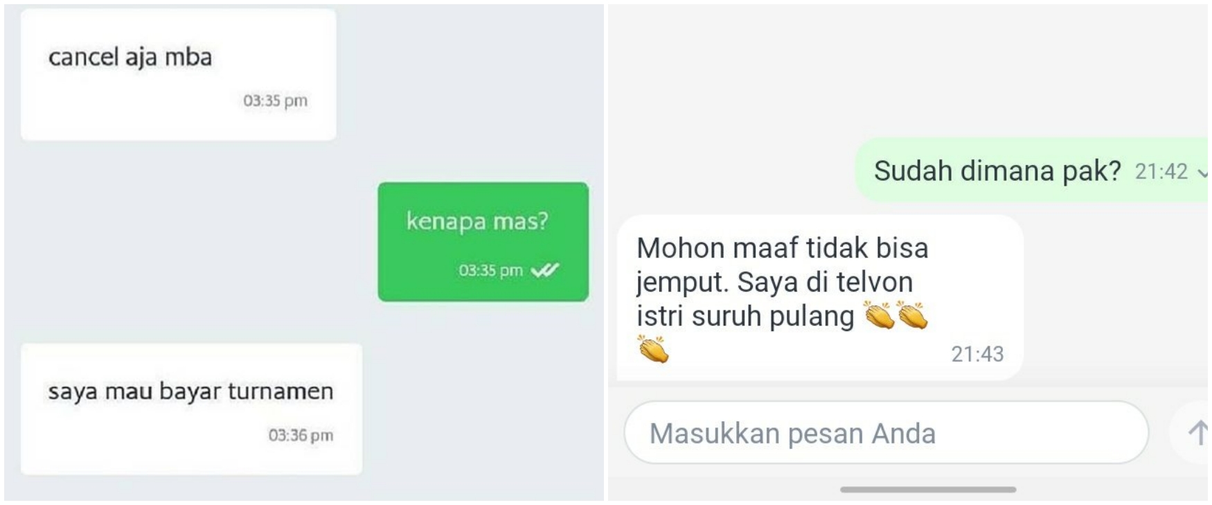 13 Chat lucu driver ojol batal jemput penumpang, alasannya bikin kesal