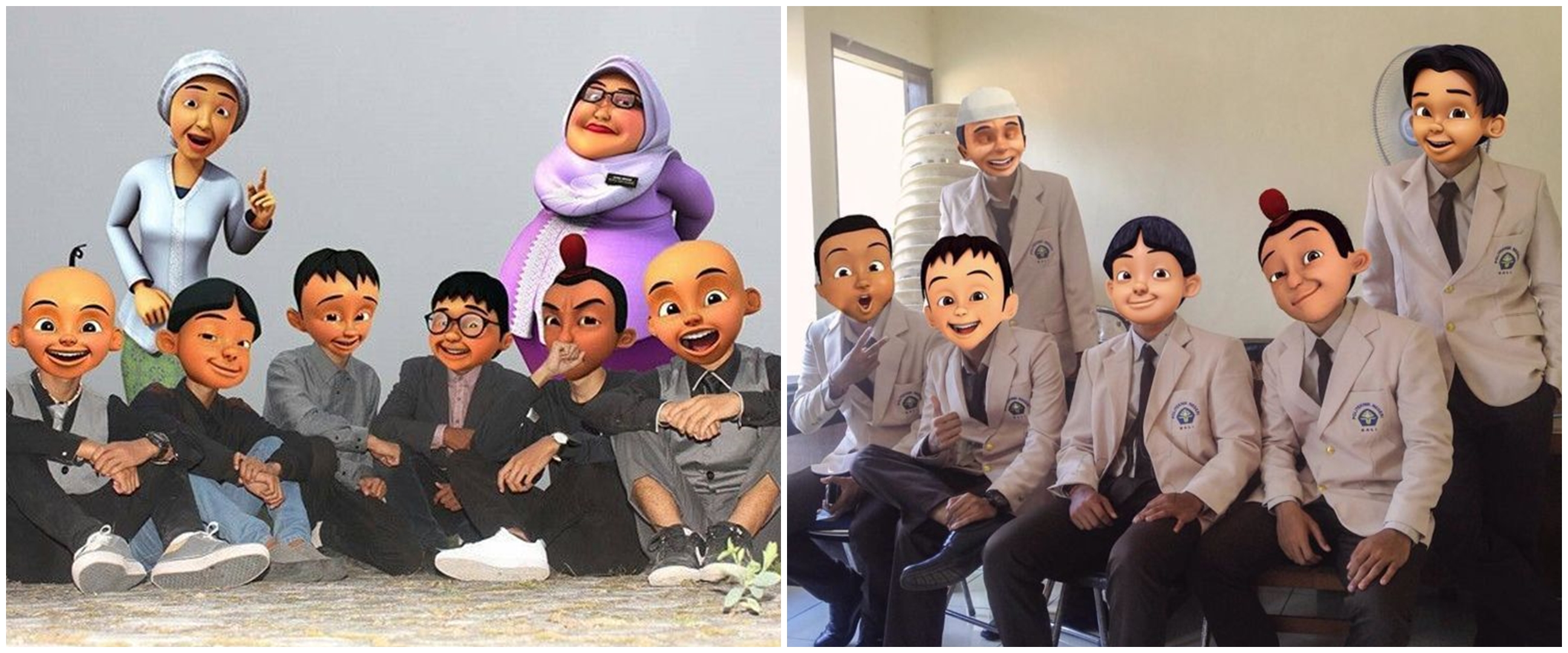 11 Editan foto karakter kartun Upin dan Ipin jadi dewasa, ngakak abis