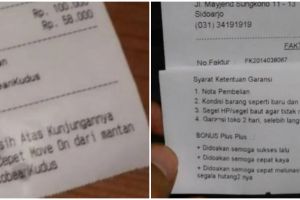 11 Catatan lucu di struk belanjaan ini bikin ketawa kesal