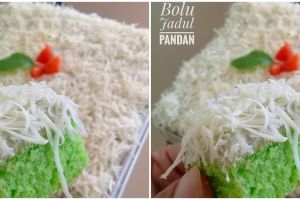 Resep bolu jadul pandan, enak, lembut, dan mudah dibuat