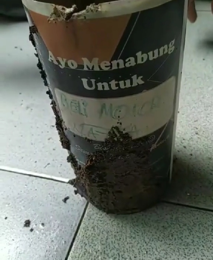 Bongkar celengan beli motor, cewek ini syok uangnya di makan rayap