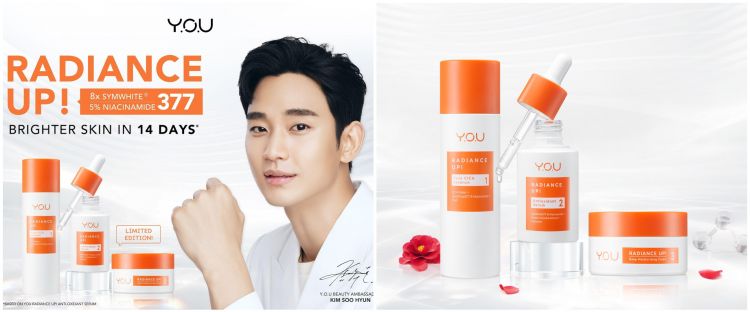 Y.O.U Beauty gaet Kim Soo Hyun rilis rangkaian Radiance Up! Series