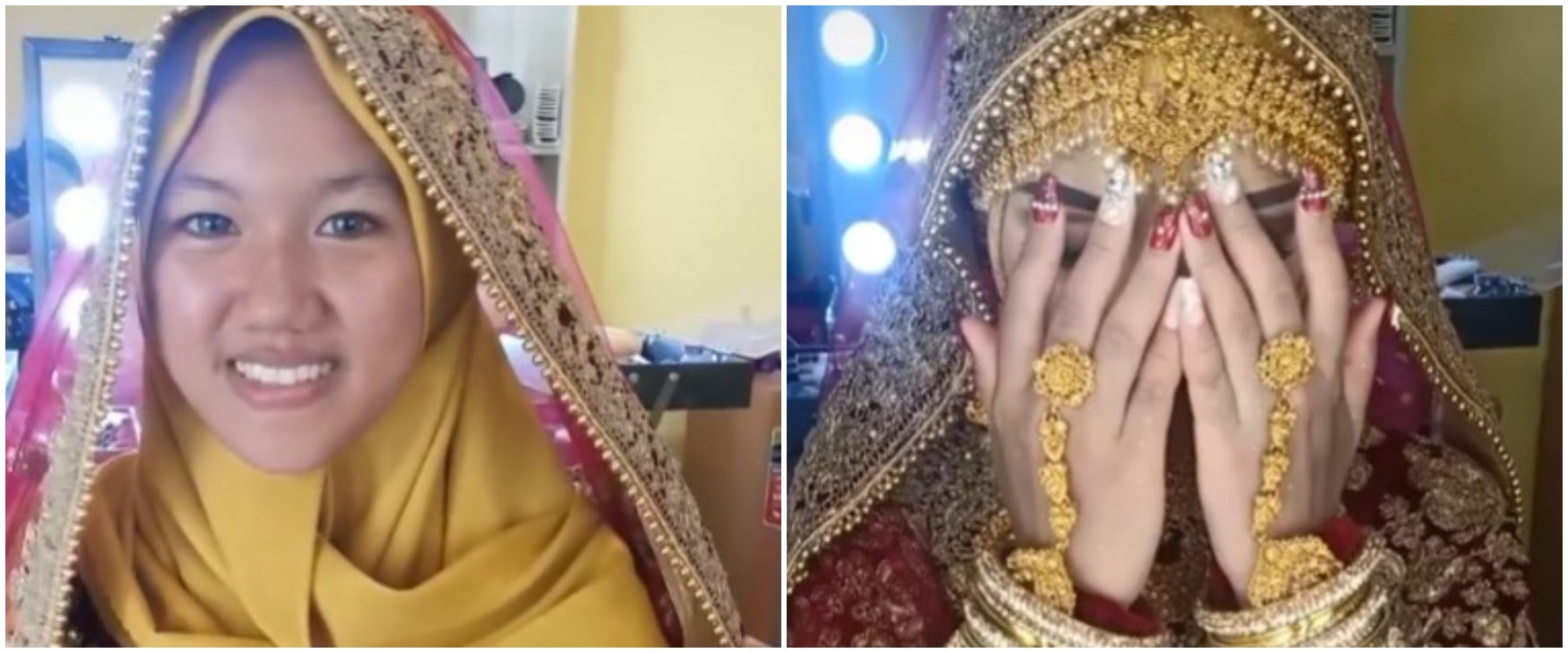11 Transformasi wanita dirias jadi pengantin India, dikira beda orang