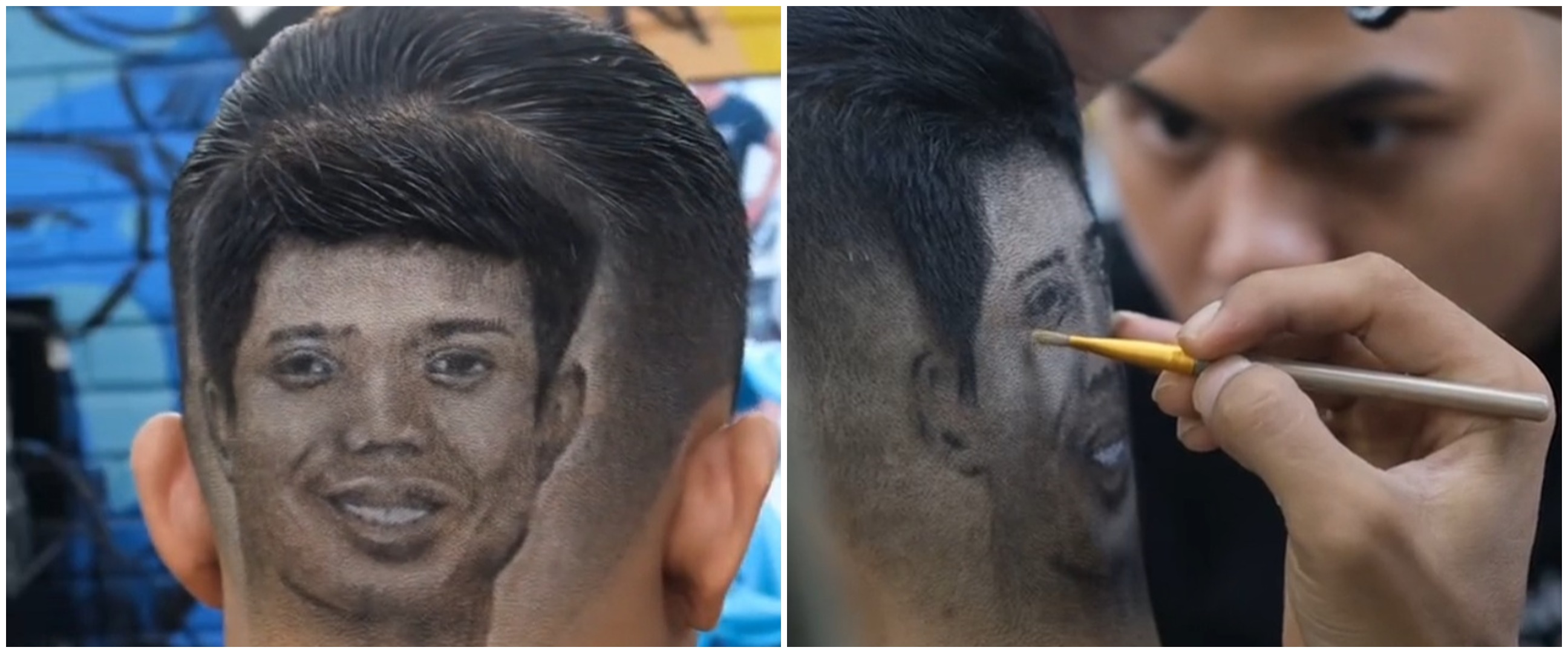 Aksi tukang cukur rambut gambar wajah Eril, hasilnya tuai pujian