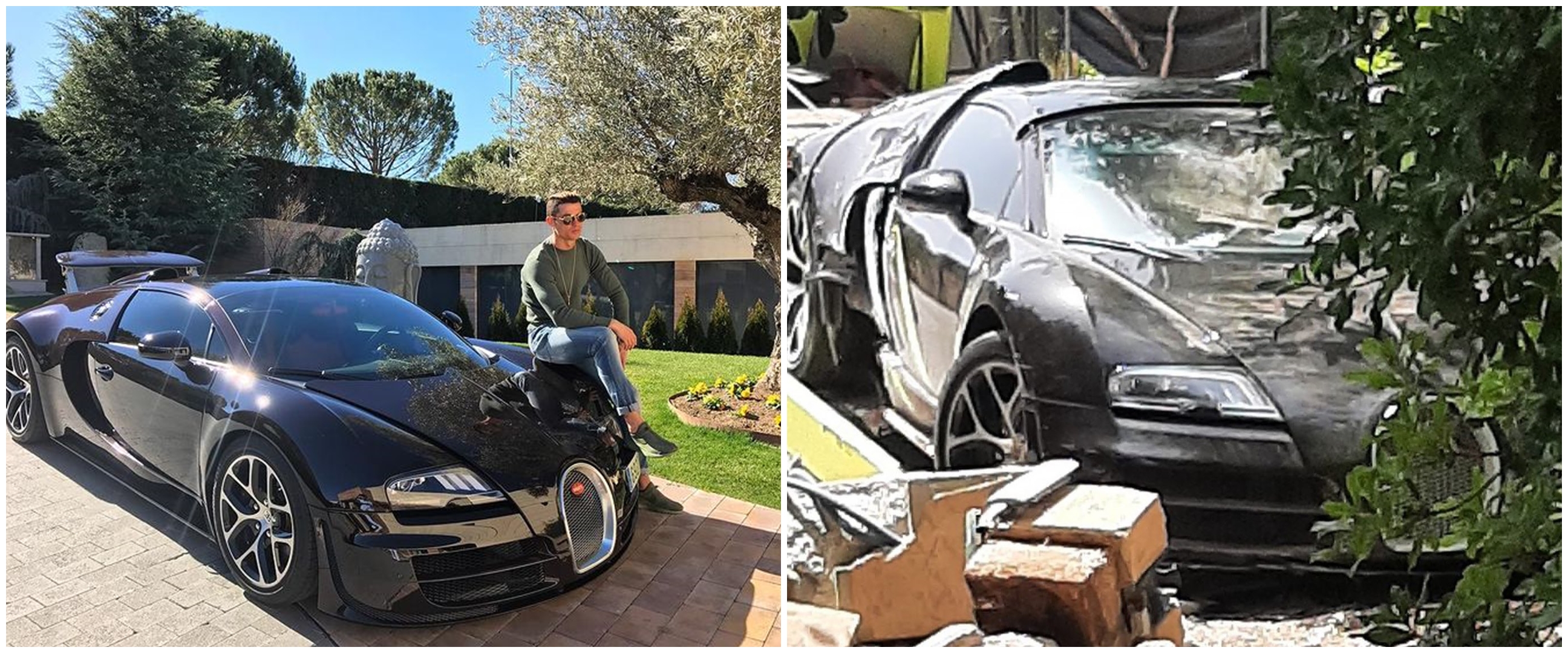 Mobil Rp 30 M milik Cristiano Ronaldo alami kecelakaan, nabrak tembok