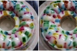 Cara membuat puding susu mozaik, kenyal, segar, dan bikin nagih