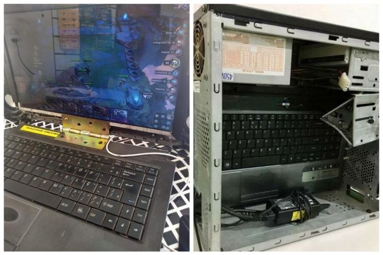 15 Aksesori nyeleneh terpasang di laptop, bikin nggak nyangka