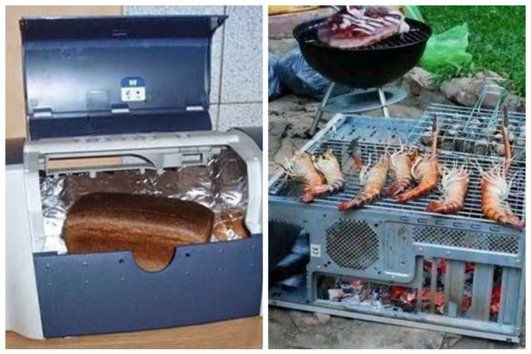 11 Potret unik gadget rusak jadi alat masak, printer jadi pemanas roti