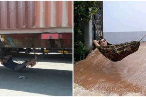 11 Potret lucu orang bikin hammock ini tempatnya nggak terduga