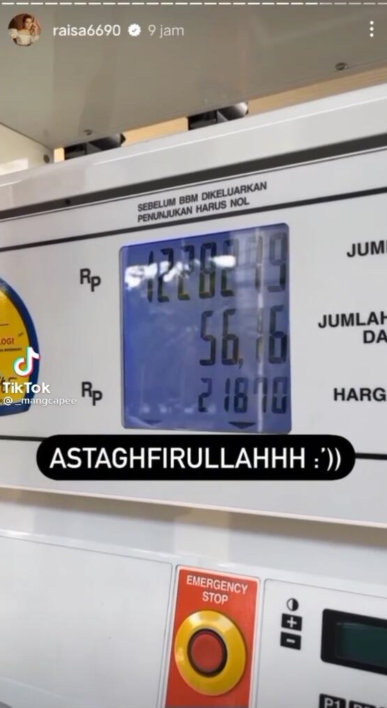 Raisa unggah foto nominal isi BBM, warganet ikut syok