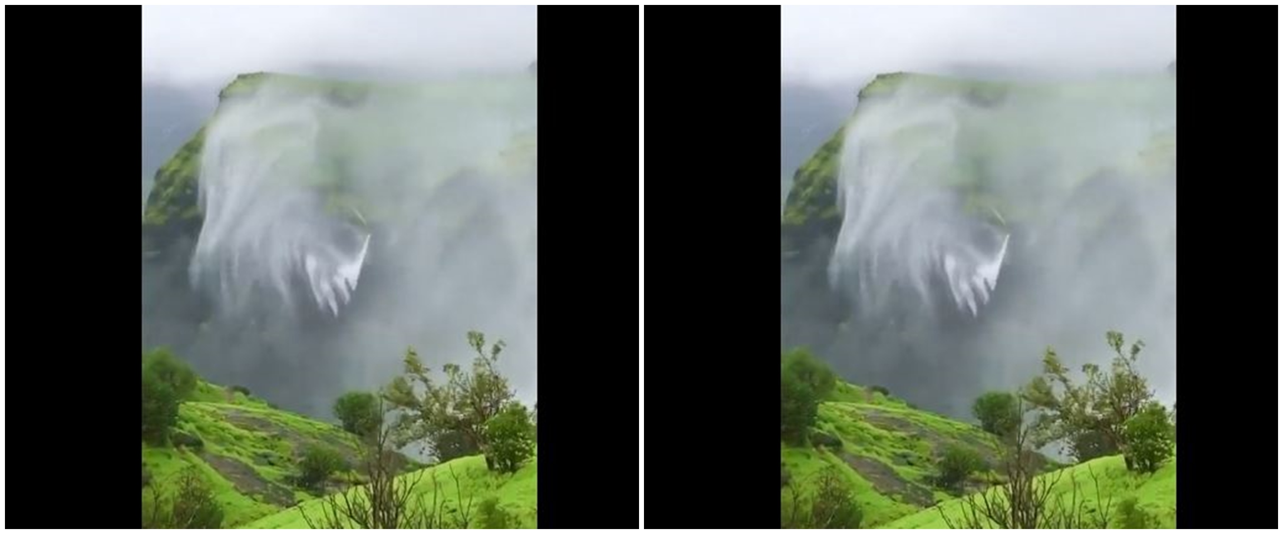 Uniknya fenomena aliran air terjun bukannya turun malah naik