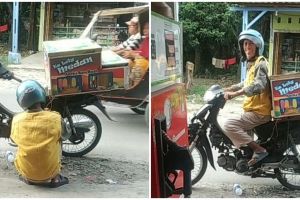 Pedagang es ini tukar dagangannya dengan bensin, alasannya bikin haru
