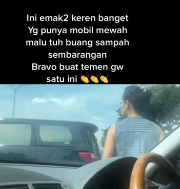 Aksi emak-emak tegur pemobil buang sampah sembarangan, tuai pujian