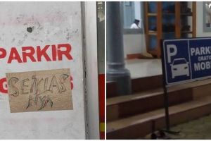 13 Tulisan lucu parkir gratis ini bikin mikir keras