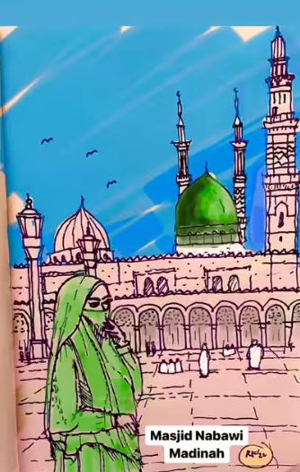 Momen Ridwan Kamil dan Zara bikin sketsa Masjid Nabawi, hasilnya keren