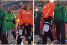 Aksi driver ojek main mesin dance, kompaknya bak boyband Korea