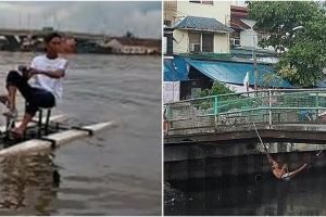 13 Tingkah nyeleneh orang di sungai ini bikin nggak habis pikir