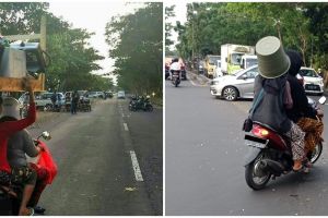 11 Momen lucu taruh barang di kepala, biar nggak ribet bawanya