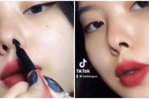 Ikuti tren makeup hack, hasil riasan wanita ini jauh dari ekspektasi