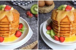 Resep butter fruit pancake, nikmat, lembut, dan bikin nagih