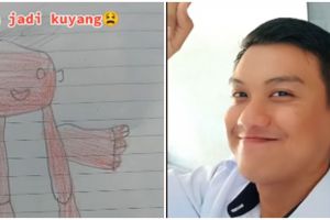 Para siswa ditugasi menggambar gurunya, lukisannya kreatif tanpa batas